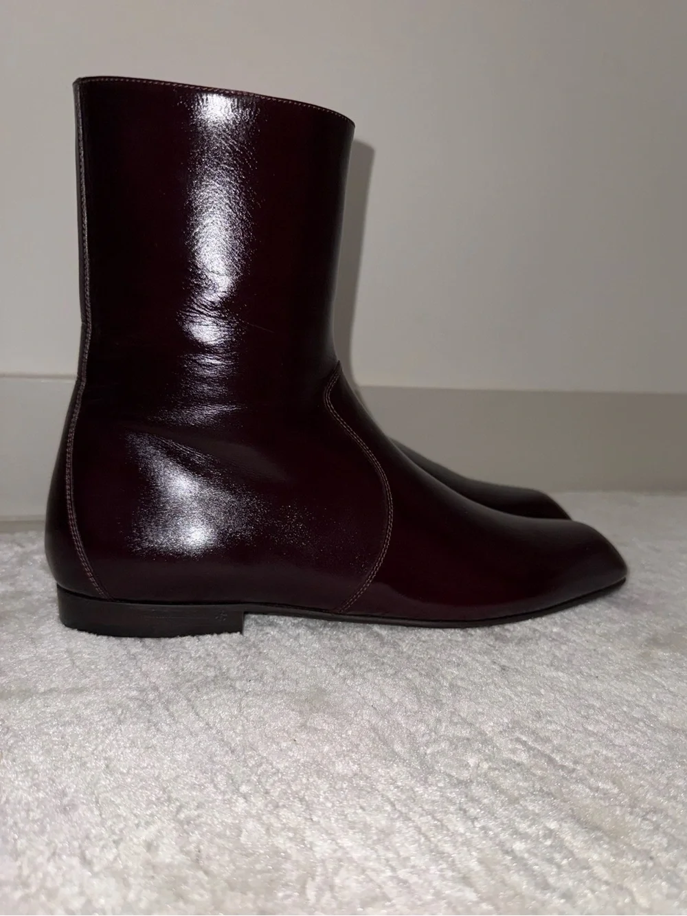 Khaite Colt Ankle Boots, 39.5,Bordeaux